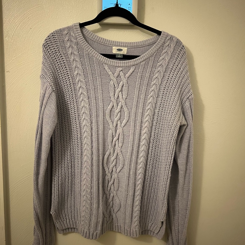 Women's Cable Knit Sweater - Periwinkle